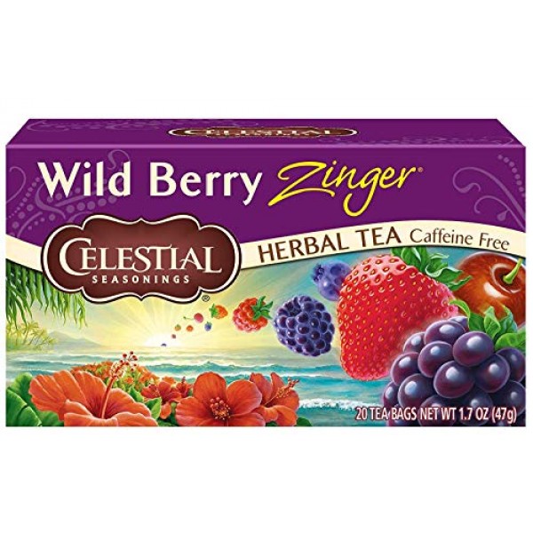 Celestial Seasonings Herbal Tea, Wild Berry Zinger, 20 Count per...