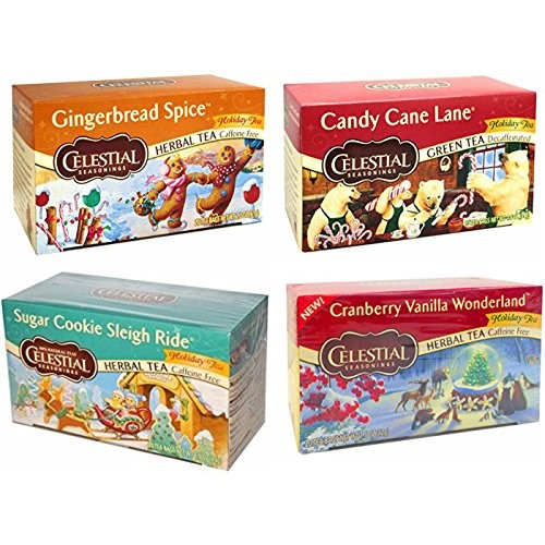 Celestial Seasonings Holiday Variety Decaf Herbal Teas, 20 Bags,