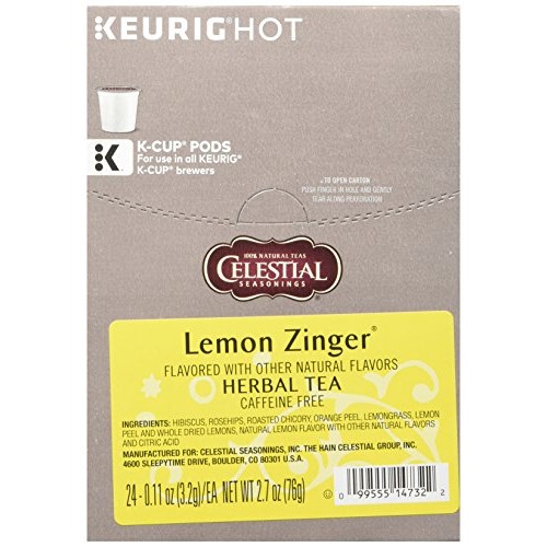 Celestial Seasonings Lemon Zinger Herbal Tea, Single-Serve Keuri