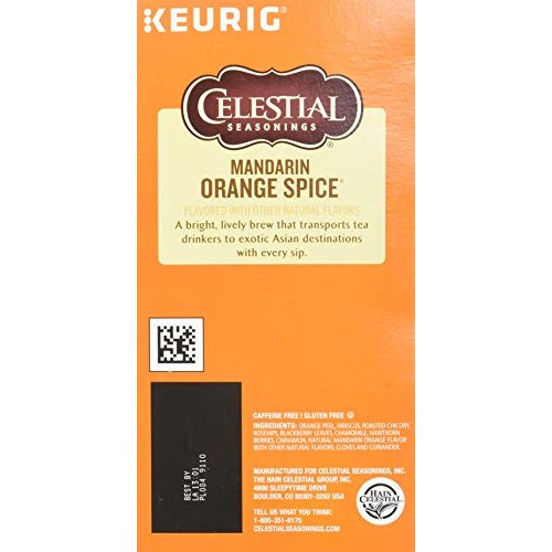 Celestial Seasonings Mandarin Orange Spice Herbal Tea, K-Cup Por