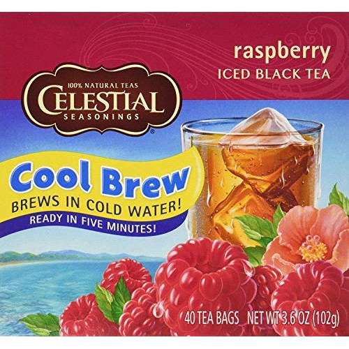 Celestial Seasonings Raspberry Cool Brew Iced Black Tea, 40 Tea