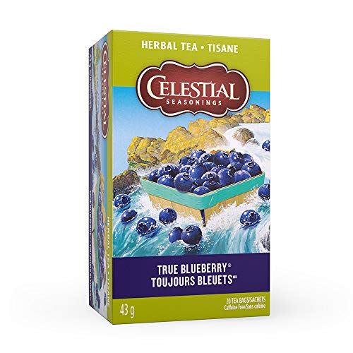 Celestial Seasonings True Blueberry Herbal Tea, 20 Count Pack O