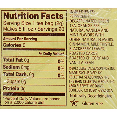 Celestial Seasonings Holiday Green Tea - Candy Cane Lane - Decaf