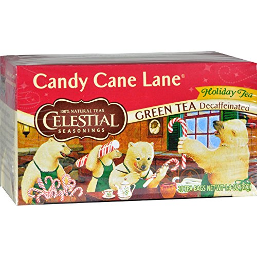 Celestial Seasonings Holiday Green Tea - Candy Cane Lane - Decaf