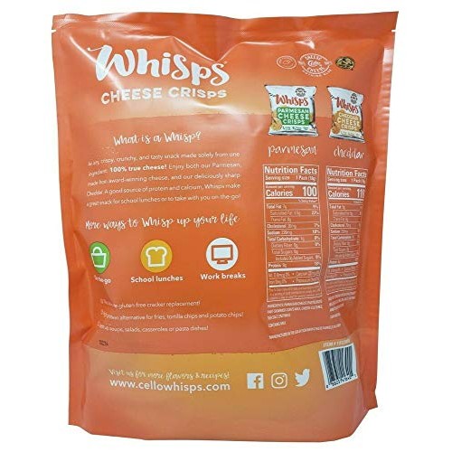 Cello Whisps Cheese Crisps - Parmesan &Amp; Cheddar Net 8.82 Oz - 14