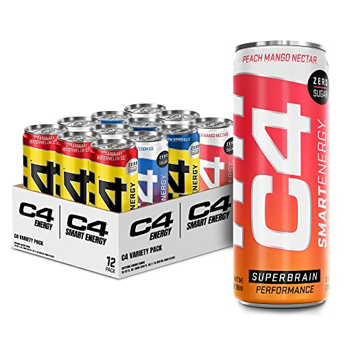 C4 Energy & Smart Energy Drinks Variety Pack, Sugar Free Pre Wor...