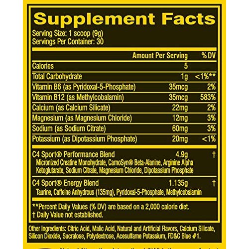 C4 Sport Pre Workout Powder Blue Raspberry - Pre Workout Energy ... C4 Sport Pre Workout Powder Blue Raspberry - Pre Workout Energy ...