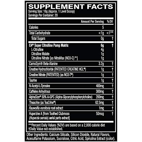 C4 Ultimate Pre Workout Powder Icy Blue Razz - Sugar Free Prewor