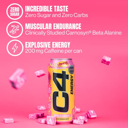 Cellucor C4 Energy Drink, Starburst Cherry, Carbonated Sugar Fre...