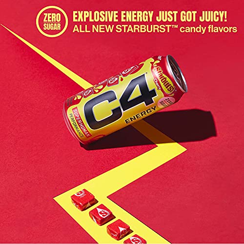 Cellucor C4 Energy Drink, Starburst Cherry, Carbonated Sugar Fre...