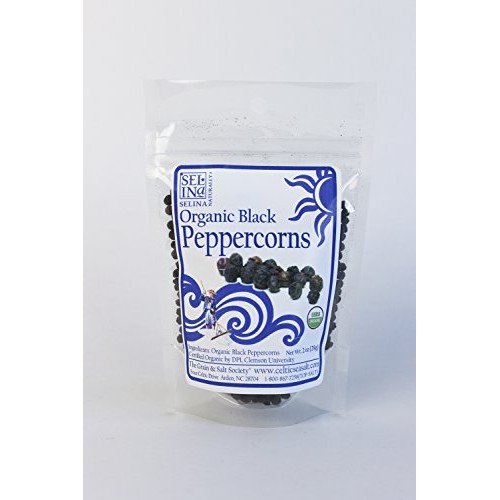 Celtic Sea Salt Organic Black Peppercorns 2 Oz Bag