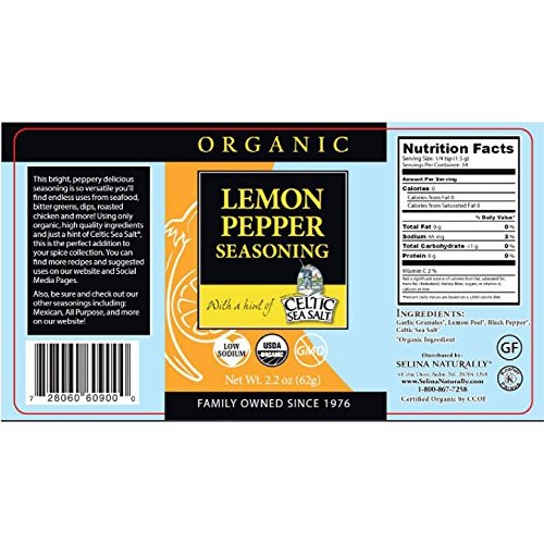 Gourmet Celtic Sea Salt Organic Lemon Pepper Seasoning Shaker – ...