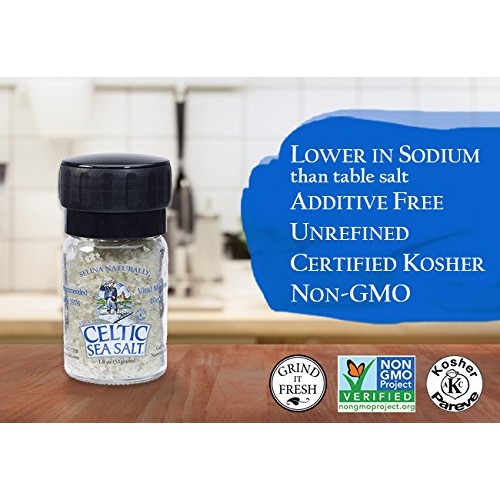 Light Grey Celtic Sea Salt Mini Grinders – Refillable, Reusable