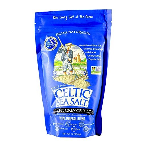 Light Grey Celtic Coarse Sea Salt, 1 Lb. Bag Pack Of 4