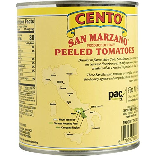 Cento Certified San Marzano Whole Peeled Plum Tomatoes, 28 Oz, P