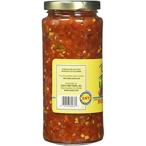 Cento Diced Hot Cherry Peppers, Hoagie Spread 12 Ounce Pack Of 6