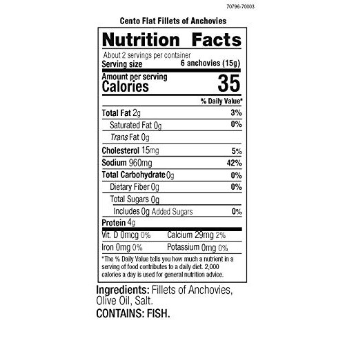 Cento Flat Anchovies In Olive Oil, 2 Ounce
