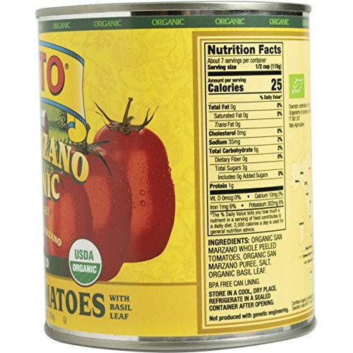 Cento San Marzano Organic Peeled Tomatoes, 28 Ounce Pack Of 6