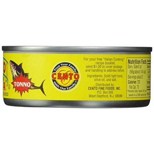 Cento Solid Packed Tuna In Olive Oil, 5-Ounce Cans Pack Of 12