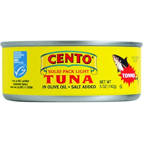 Cento Solid Packed Tuna In Olive Oil, 5-Ounce Cans Pack Of 12