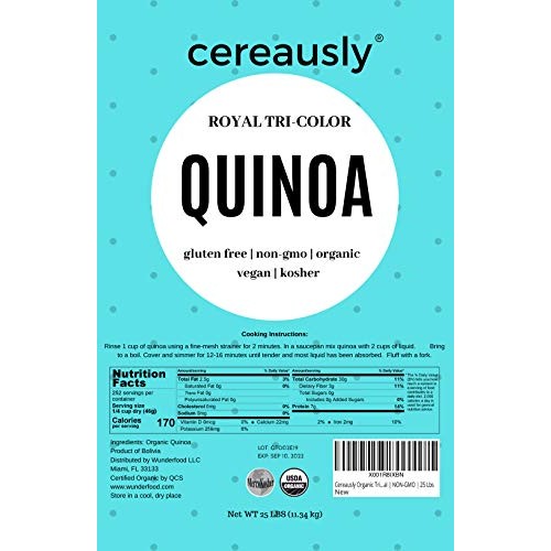 Cereausly Organic Tri-Color Quinoa In Bulk | 25 Lb | Restaurants Cereausly Organic Tri-Color Quinoa In Bulk | 25 Lb | Restaurants