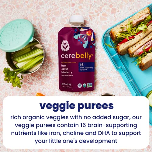 Cerebelly Organic Baby Food Pouches Beet Carrot Blueberry 4 Oun...