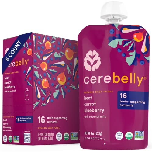 Cerebelly Organic Baby Food Pouches Beet Carrot Blueberry 4 Oun...