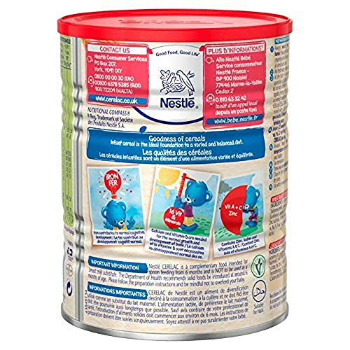 Cerelac Nestle, Honey And Wheat With Milk, 14.11 Ounce Can.