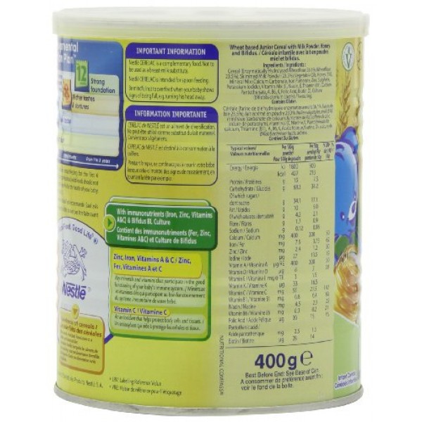 Nestle Cerelac, Honey and Wheat with Milk From 12 Months, 14.1...