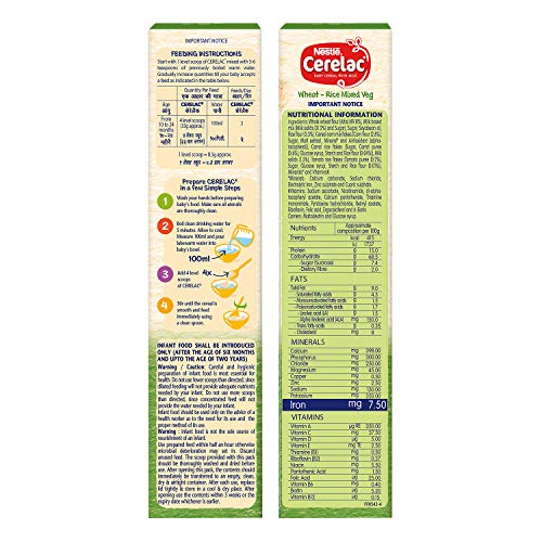 Nestle Cerelac Infant Cereal With Milk - Wheat-Rice Mixed Vegeta