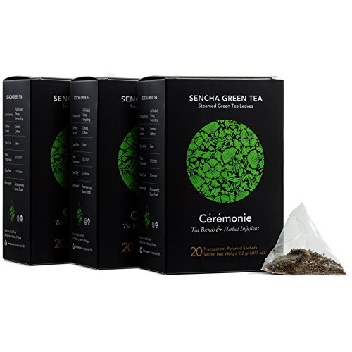 Ceremonie Tea Sencha Green Tea - 3 Pack,Steamed Green Tea Leaves
