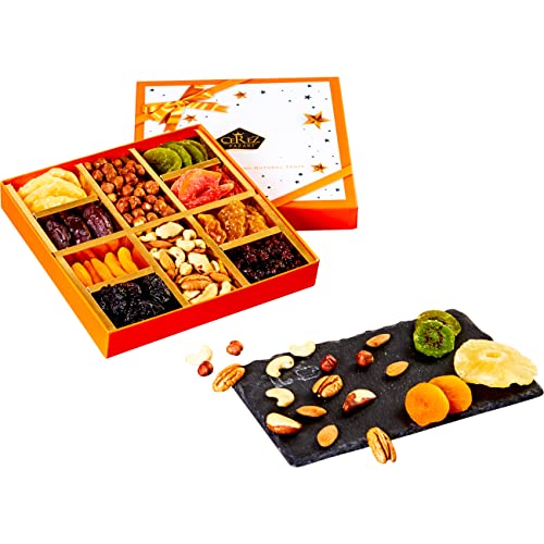 Cerez Pazari Dried Fruit And Nuts Gift Basket Orange Elegant Box