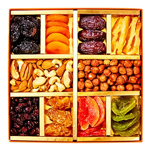 Cerez Pazari Dried Fruit And Nuts Gift Basket Orange Elegant Box