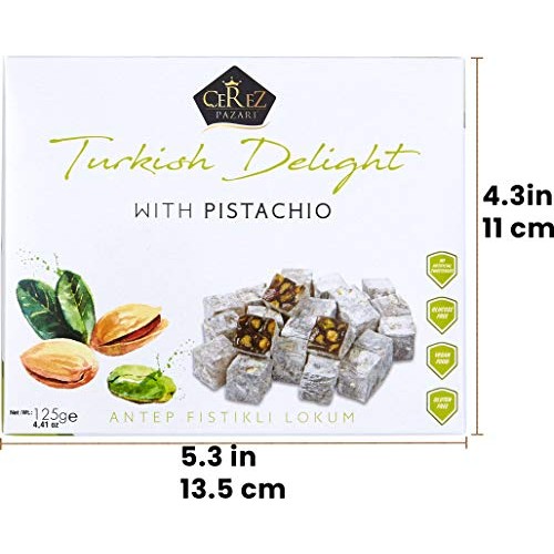 Cerez Pazari Turkish Delight Pistachio Candy Gourmet Premium Veg