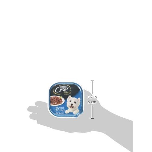 Cesar Soft Wet Dog Food Filets In Gravy New York Strip Flavor,