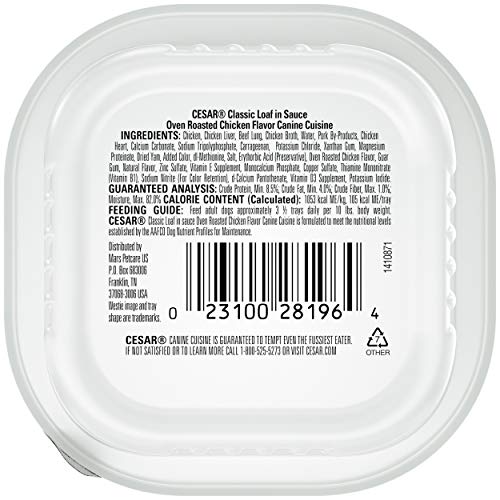 Cesar Soft Wet Dog Food Classic Loaf In Sauce Oven Roasted Chick