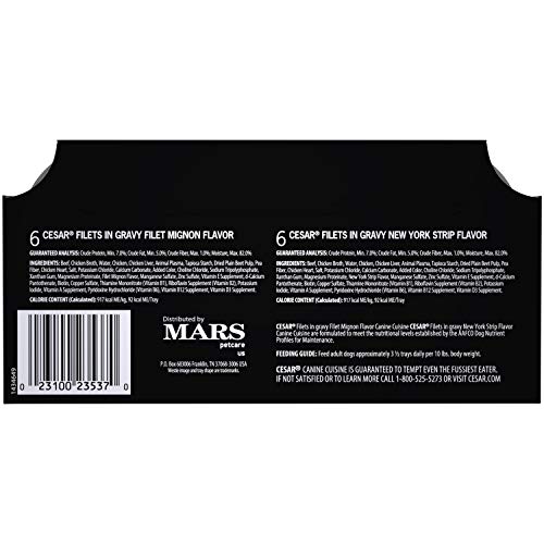 Cesar Soft Wet Dog Food Filets In Gravy Filet Mignon &Amp; New York