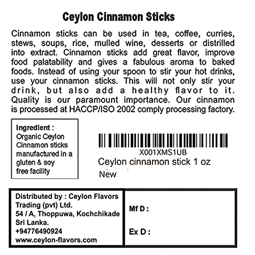 Organic Ceylon Cinnamon Sticks 3 1 Oz, True Cinnamon, Premium Organic Ceylon Cinnamon Sticks 3 1 Oz, True Cinnamon, Premium