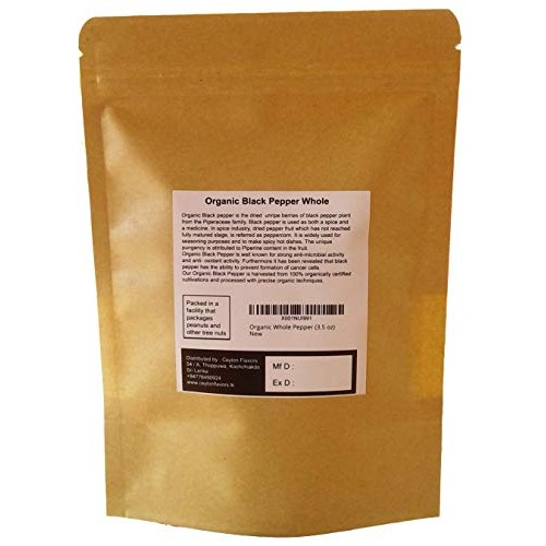 Organic Premium Grade Black Peppercorns 3.5 Oz