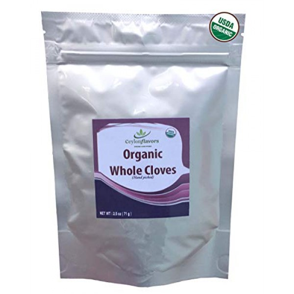 Organic Premium Hand Picked Whole Cloves 2.5 Oz, Harvested &Amp; Pac