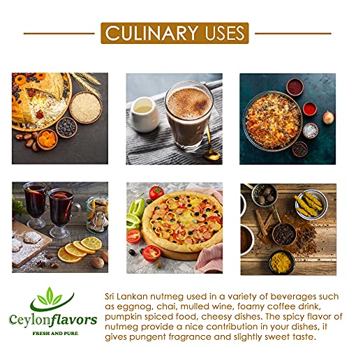 Organic Whole Nutmeg 3.5 Oz, Premium Grade, Harvested &Amp; Packed