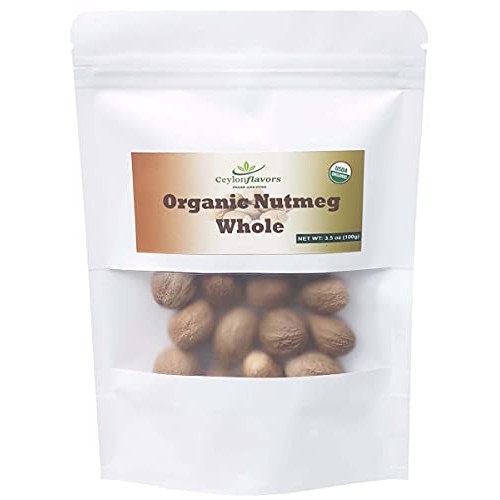 Organic Whole Nutmeg 3.5 Oz, Premium Grade, Harvested &Amp; Packed