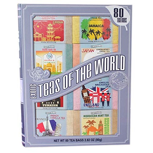 Ceylon Royal Tea Exotic Teas Of The World Gift Set, 80 Tea Bags,