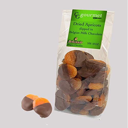 Gift Bag Of Dried Apricots Dipped In Belgian Dark Chocolate, 10 Oz