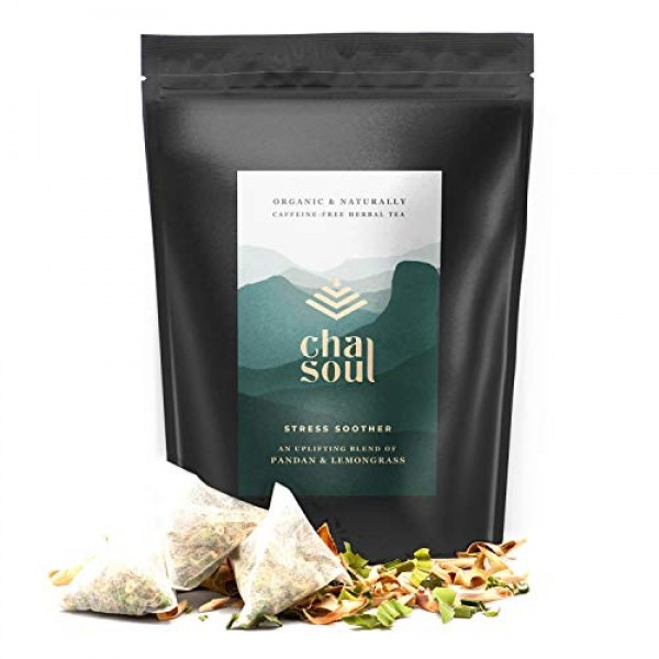 Cha Soul Stress Soother Organic Herbal Tea for Anxiety Relief, S...