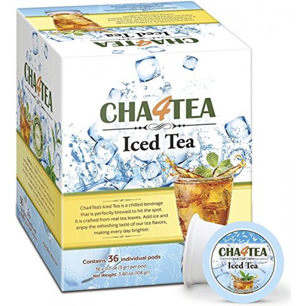 Cha4Tea 36-Count Black Iced Tea K Cups for Keurig K-Cup, Unsweet...