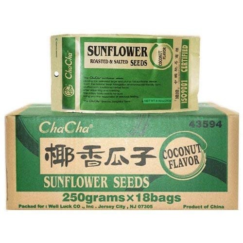 Chacha Sunflower Roasted And Salted Seeds Coconut Flavor 250G