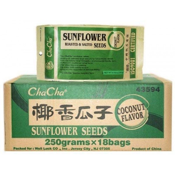 Chacha Sunflower Roasted and Salted Seeds Coconut Flavor 250g ...