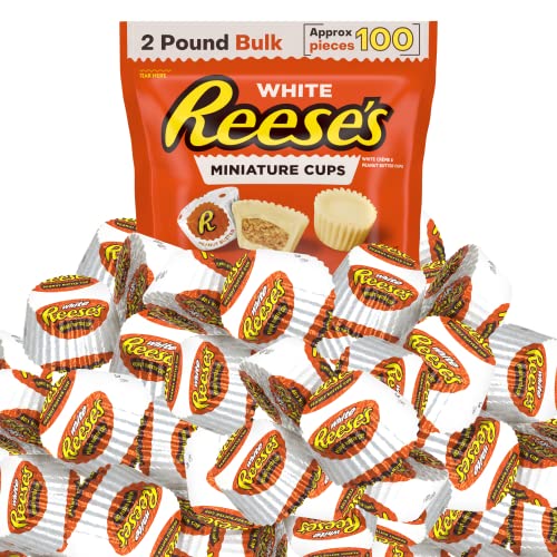 REESESChocolate 32oz Bulk Miniatures White Creme Peanut Butter C...