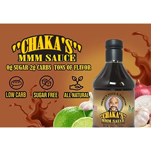 Chaka’s MMM Sauce Original Marinade 34oz - Keto, Sugar Free, L...